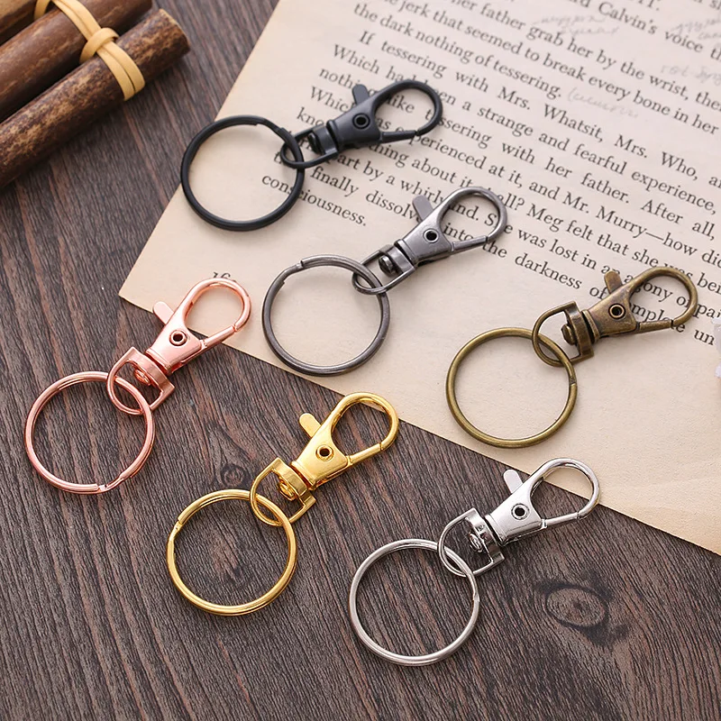 100 Set Swivel Clasps Set Lanyard Snap Hooks with Key Chain Rings Keychain Clip Hooks for DIY Necklace Bracelet Chain Supplies