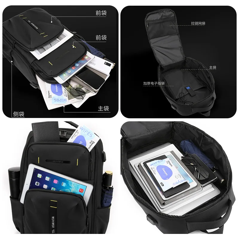 New Men's Fashion Business Backpack for College Students USB Cable Laptop Bag Lightweight Backpacks mochila hombre sac a dos