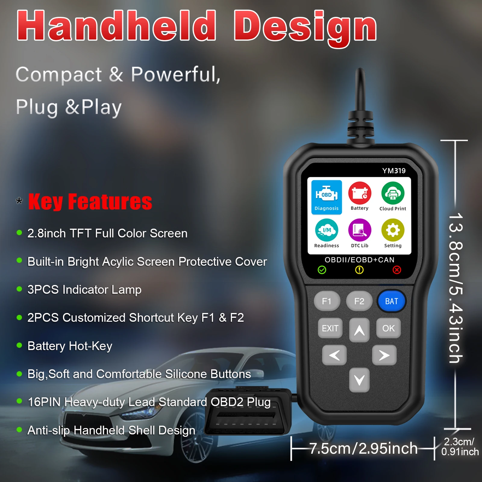 YM319 Handheld Car OBD2 Diagnostic Tool Essential Vehicle