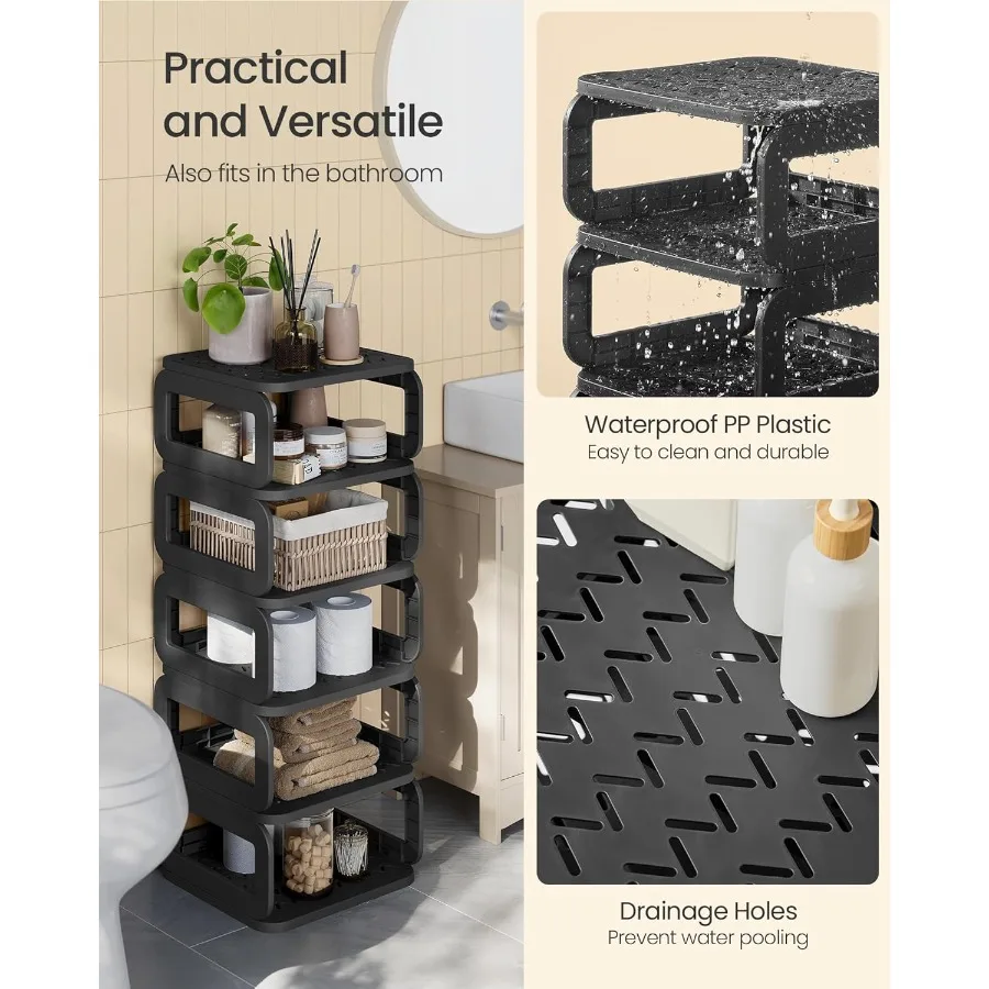 Shoe Rack Shoe Organizer 6 Shelves Shoe Storage Narrow Shoe Shelf Open Shelf for Entryway Living Room Bathroom SpaceSaving Ink