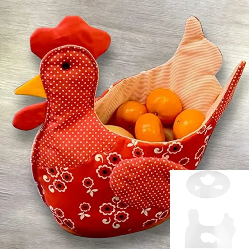 Cute Egg Basket Mold Set Egg Basket Molds For Sewing, Chicken Mold Ruler, DIY Quilting Craft Handmade Gifts