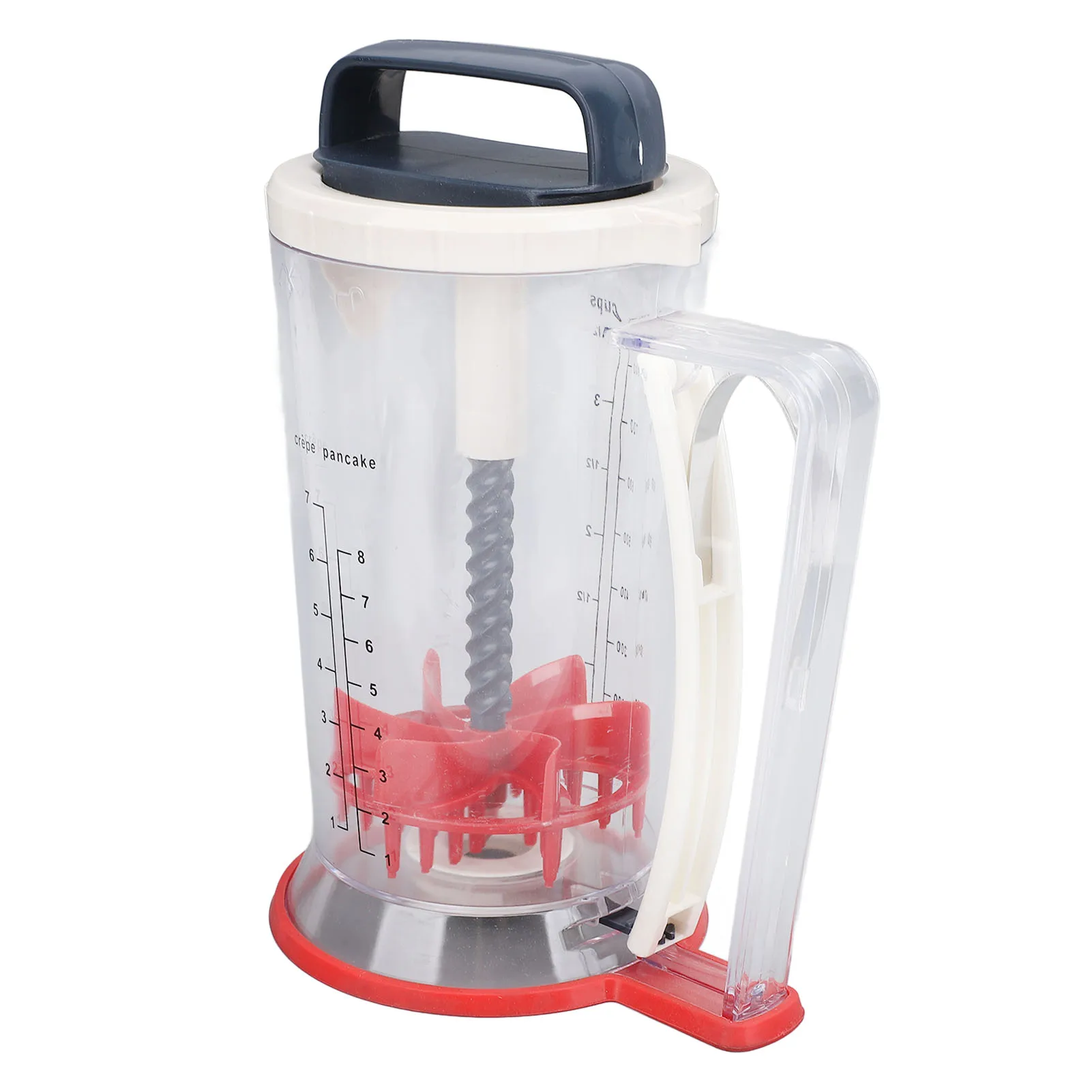 Pancake Batter Dispenser with Squeeze Handle Manual Cupcake Batter Separator with Mixing Function and Measuring Scale