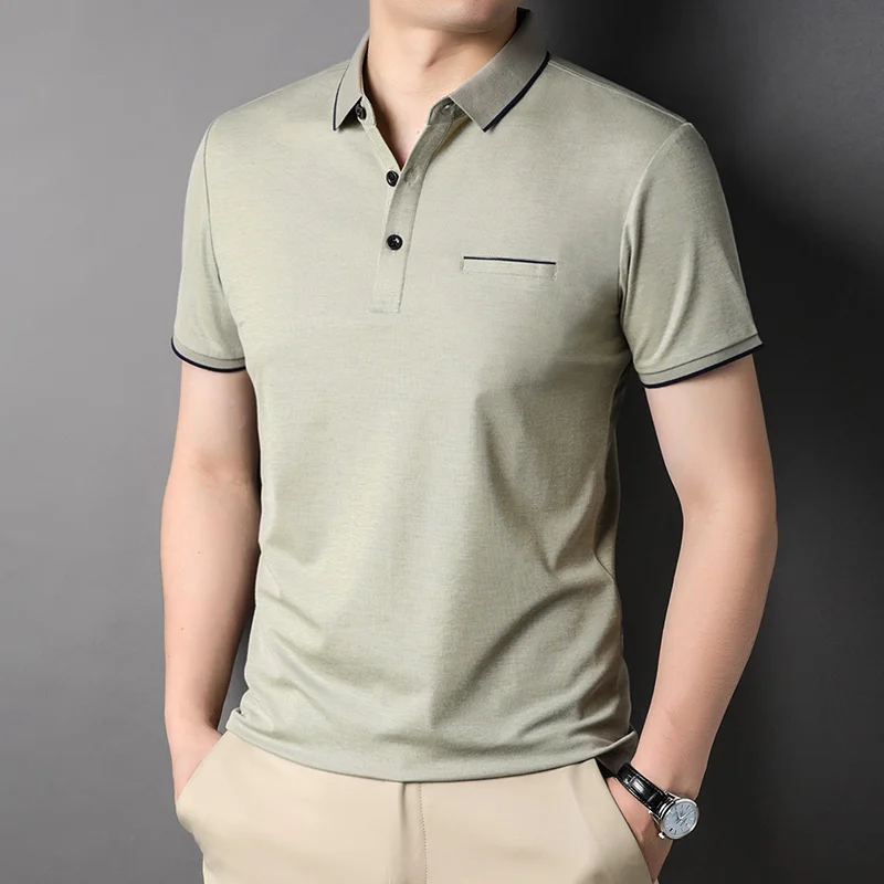 

Top Grade 2023 New Brand Designer Polo Shirt Men Summer No Logo Plain Regular Short Sleeve Casual Tops Fashions Clothes Men