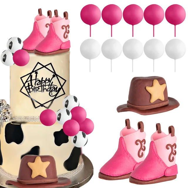 1 Pieza De Vaquero Para Pastel De Tercer Cumpleaños, Sombrero De Tercer Cumpleaños, Sombrero De Vaquero De Tres Pasteles Para Temática Occidental, Baby Shower, Niños, Suministros De Fiesta De Tercer