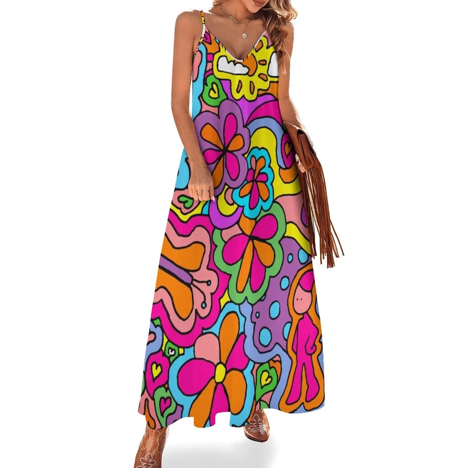 

Peace and Love Sleeveless Dress Female dress prom dress