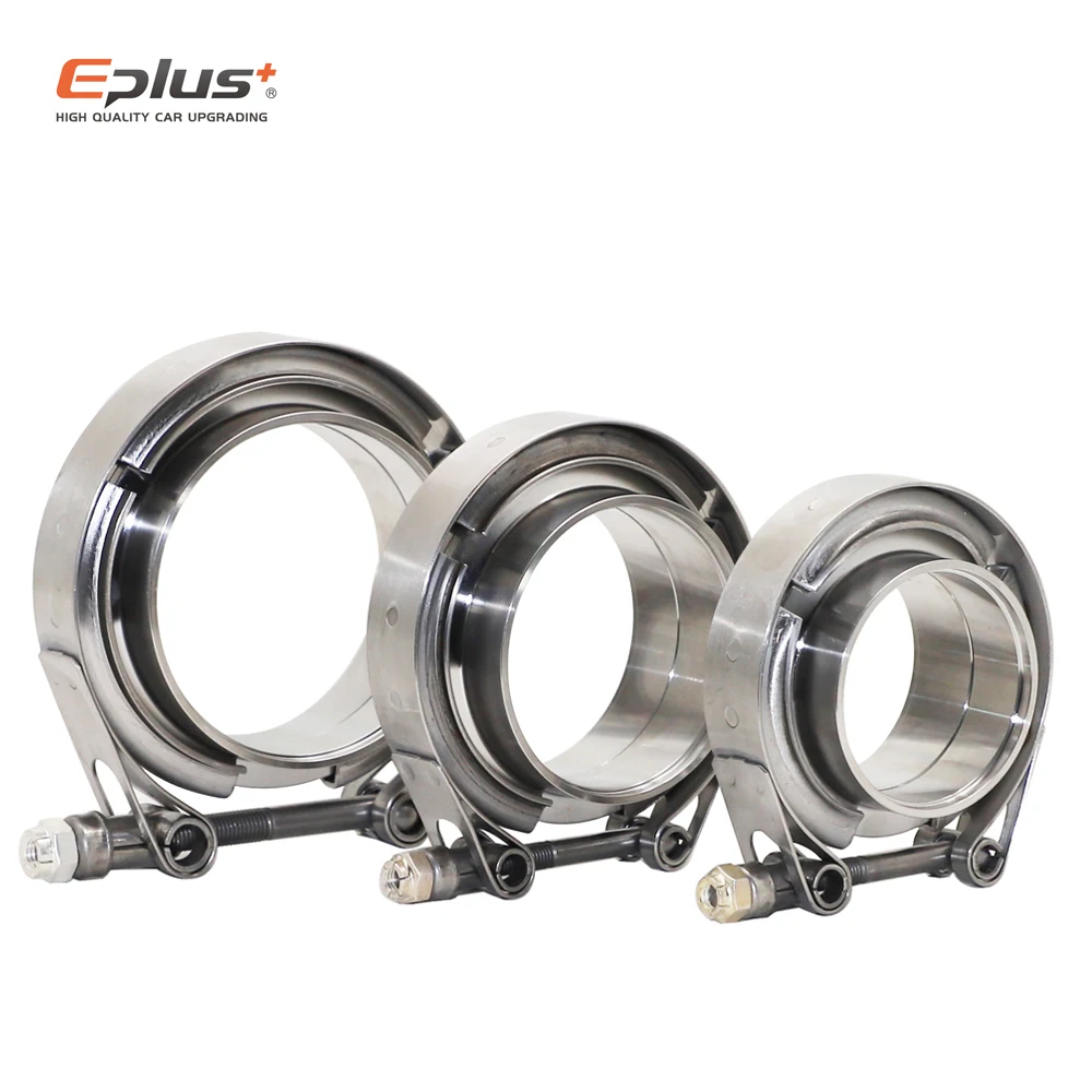 Universal Car 304 Stainless Steel V Band Clamp Turbo Exhaust Pipe Vband Male Female Flange V pipe connector Kit