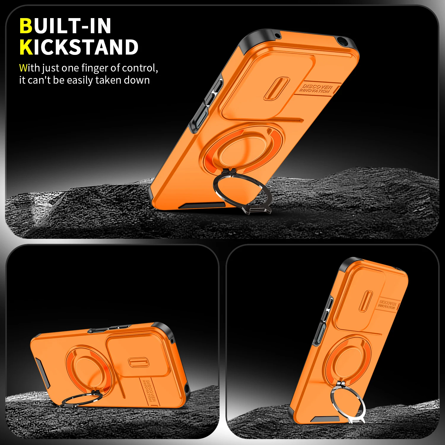 360° Rotating Magnetic Finger Camera Slide Cover Phone Case
