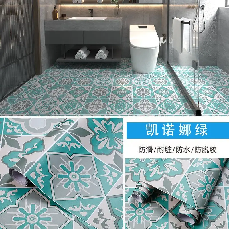 Pvc Floor Stickers Self-adhesive Floor Stickers Bathroom Toilet Waterproof Floor Stickers Anti-slip Kitchen Floor Stickers