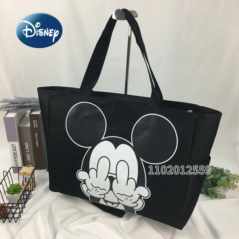 Bolso de viaje de Mickey de Disney para mujer, bolso de mano de moda de dibujos animados, bolso de compras de almacenamiento multifuncional de gran capacidad, nuevo