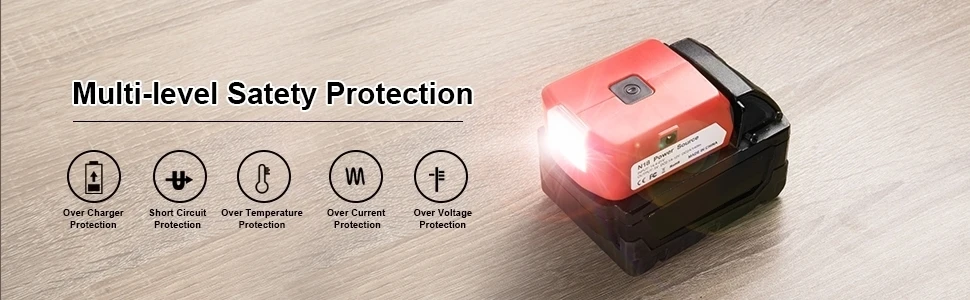 Battery Adapter Compatible with Milwaukee 18V Battery USB Charger Adapter with D