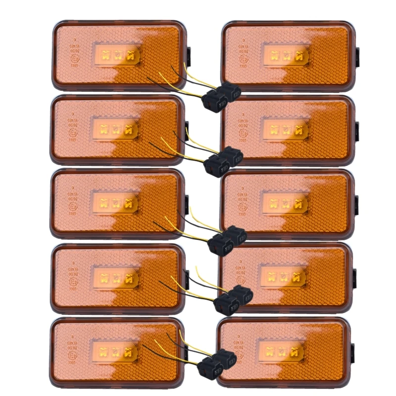 ตัวเลือกสินค้า ไฟ LED E2สีเหลืองอำพัน24V สำหรับ Scania เครื่องหมายด้านข้างรถบรรทุกหนักสำหรับ Scania อะไหล่รถบรรทุกรถบรรทุกมีตัวเชื่อม2 oem1737413