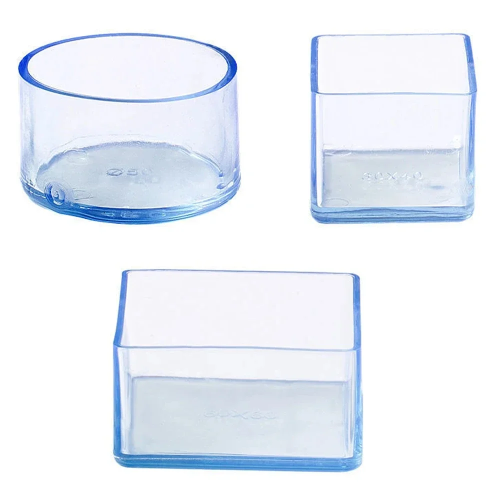 4-12Pcs 의자 다리 모자 보호대 고무 라운드 스퀘어 바닥 테이블 발 커버 양말 파이프 플러그 가구 레벨링 피트 홈 장식
