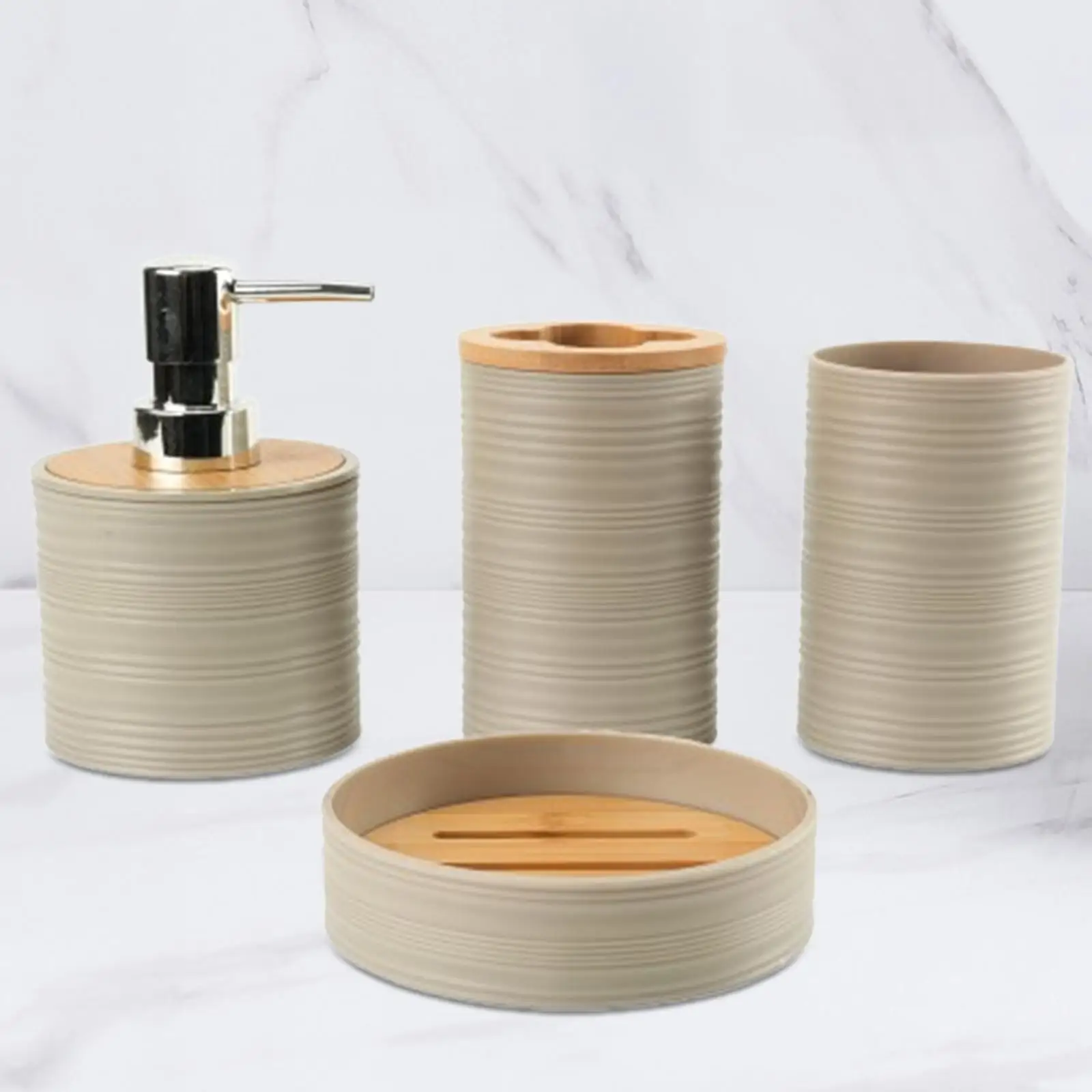 4x Bathroom Accessories Set Bathroom Decor Mouthwash Cup for Vanity Bathroom