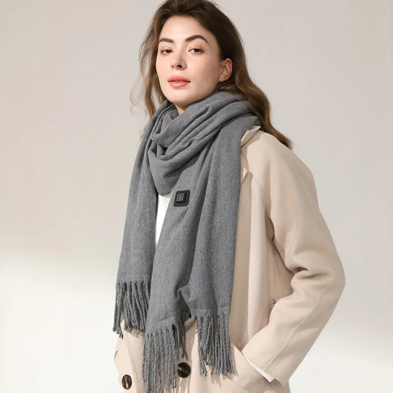 USB Plug-in Heated Scarf 3 Temp Modes Fast Heating Washable Safe Cozy Winter Gift for Women Men Office Travel Cold Weather - Image 2