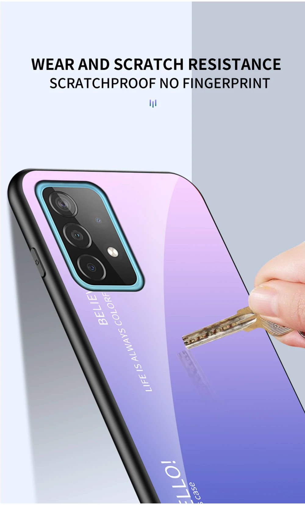 A73 A53 Cover DECLAREYAO Hartglas Coque für Samsung Galaxy A33 A03S A03 Core A03 Hülle Silikonrahmen Slim Tempered Gla_voghion.com