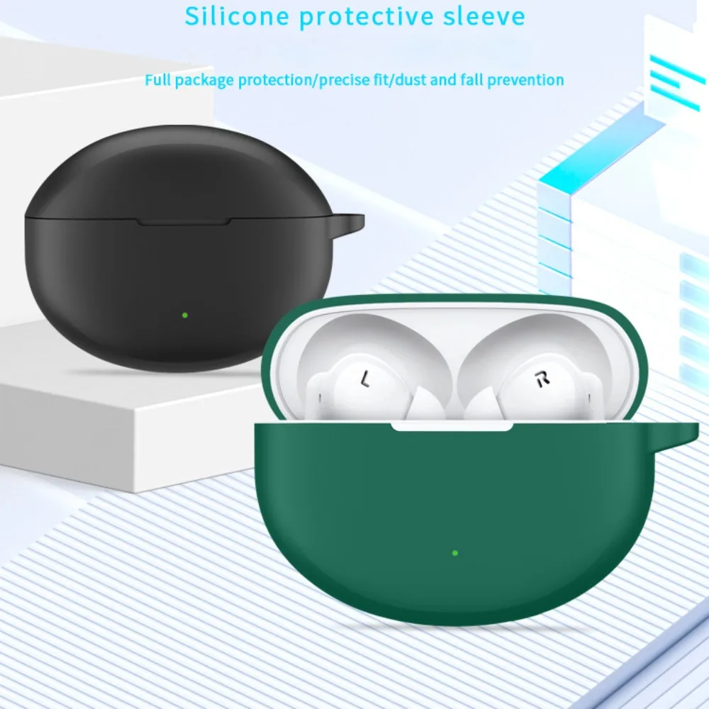 Silicone Shockproof Earphone Case with Hook – Dustproof Protective Sleeve