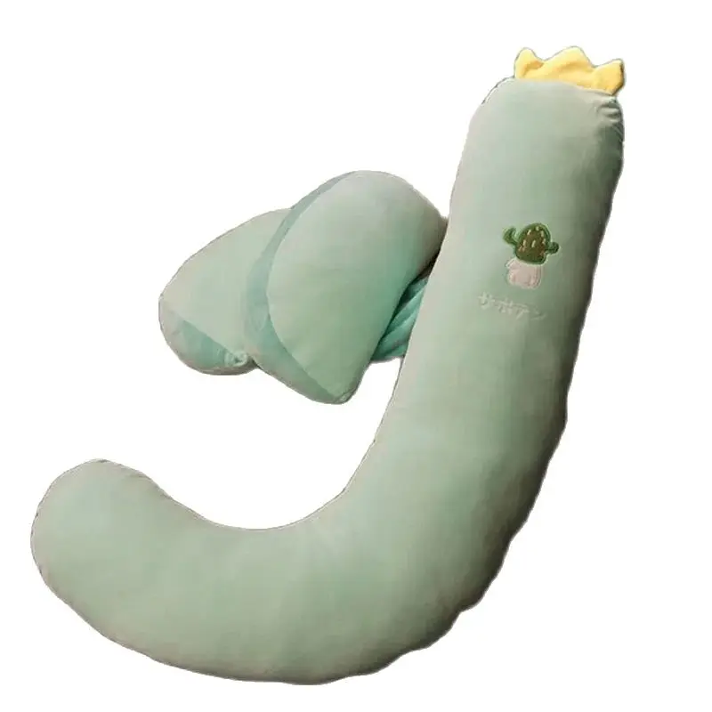 Cartoon Pregnant Long Throw Pillow Cute Pattern Maternity Pillow J-shaped Pregnant Woman Side Sleeping Belly Support