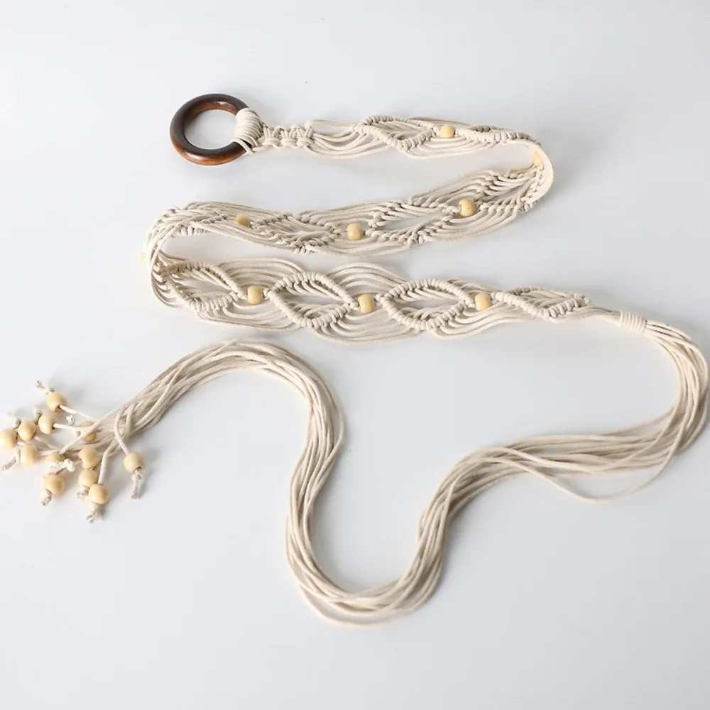Braided Cotton Belt for Women Bohemia Style Adjustable
