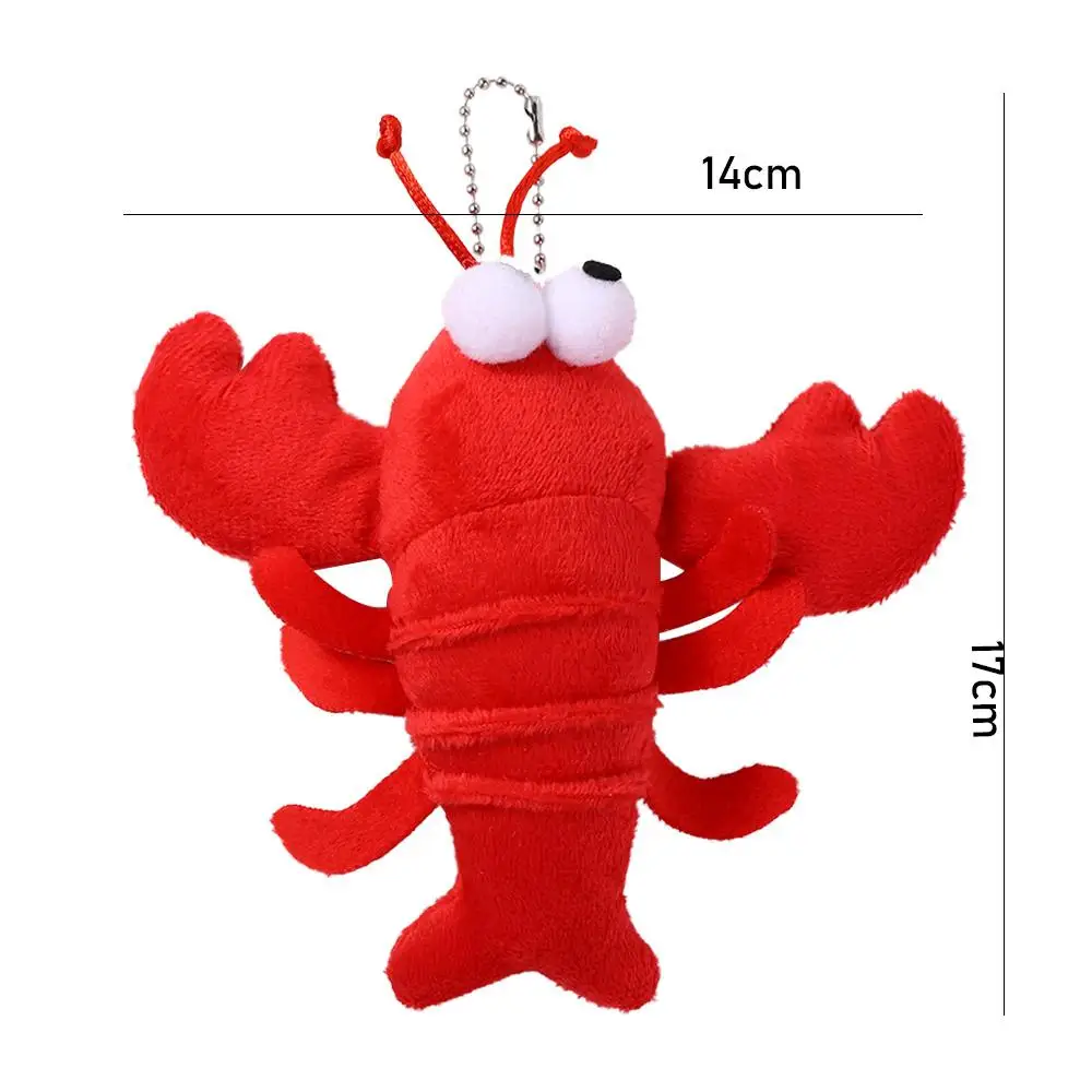 14*17cm Cute Car Key Accessories Red Lobster Stuffed Animal Crayfish Keyring Plush Toy Keychains Bag Pendant Stuffed Keychain