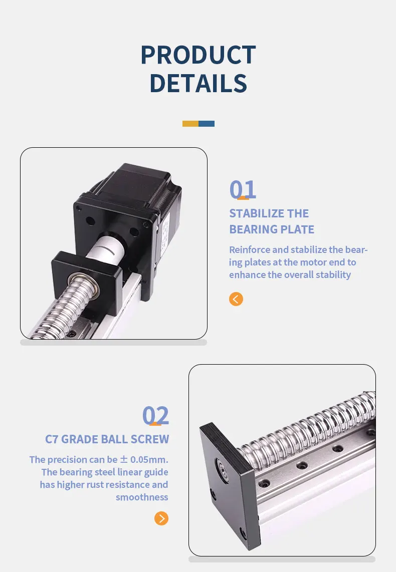 SGX Kugelumlaufspindel Slider Single Track Linear Guide Slide Module Set Schrittmotor Hochpräzise Cross Transmission Teile – Detail 5