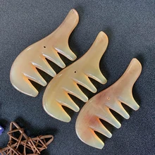 

Natural Horn Comb Width Teeth Scalp Massage Meridian Scraping Blood Circulation Anti Cellulite Skin Detox Guasha Massage Tool