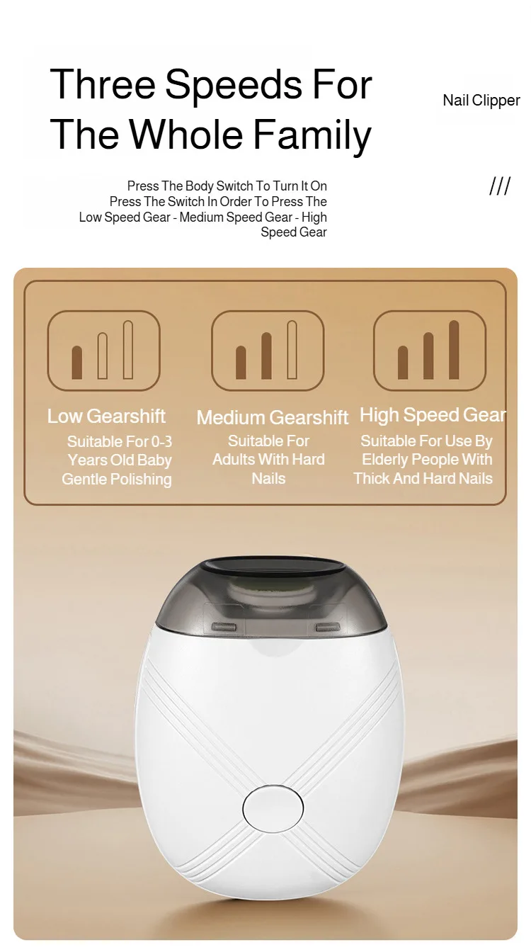 Electric Baby Nail Trimmer Rechargeable Safe Automatic Nail Grinder_voghion.com