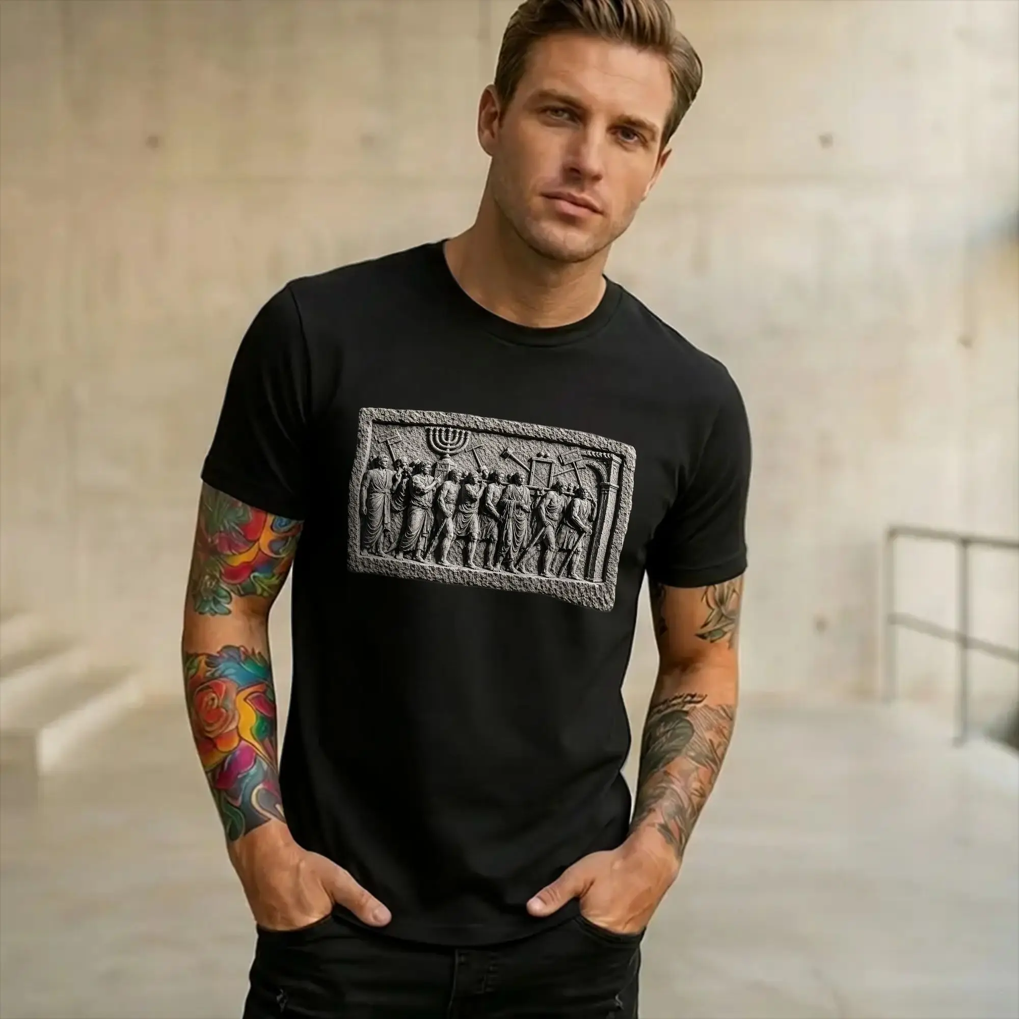 T-Shirt mit grafischem Aufdruck „Arch of Titus Ancient Rome History“ für Männer und Frauen, 100 % Baumwolle, T-Shirts, Kleidung