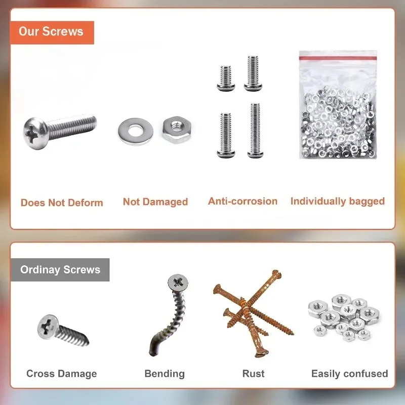 1220PCS 304 Stainless Steel Screws Set Phillips Pan Head Screw Bolt and Nut Flat Washers Machine Screws Assortment Kit M2/3/4/5