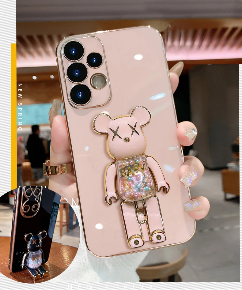 For Samsung Galaxy A53 A52S A54 A52 A13 A14 A34 A51 A73 A72 A71 A33 A32 A12 A22 A 53 52S Case Luxury Plating Holder Phone Cover_voghion.com