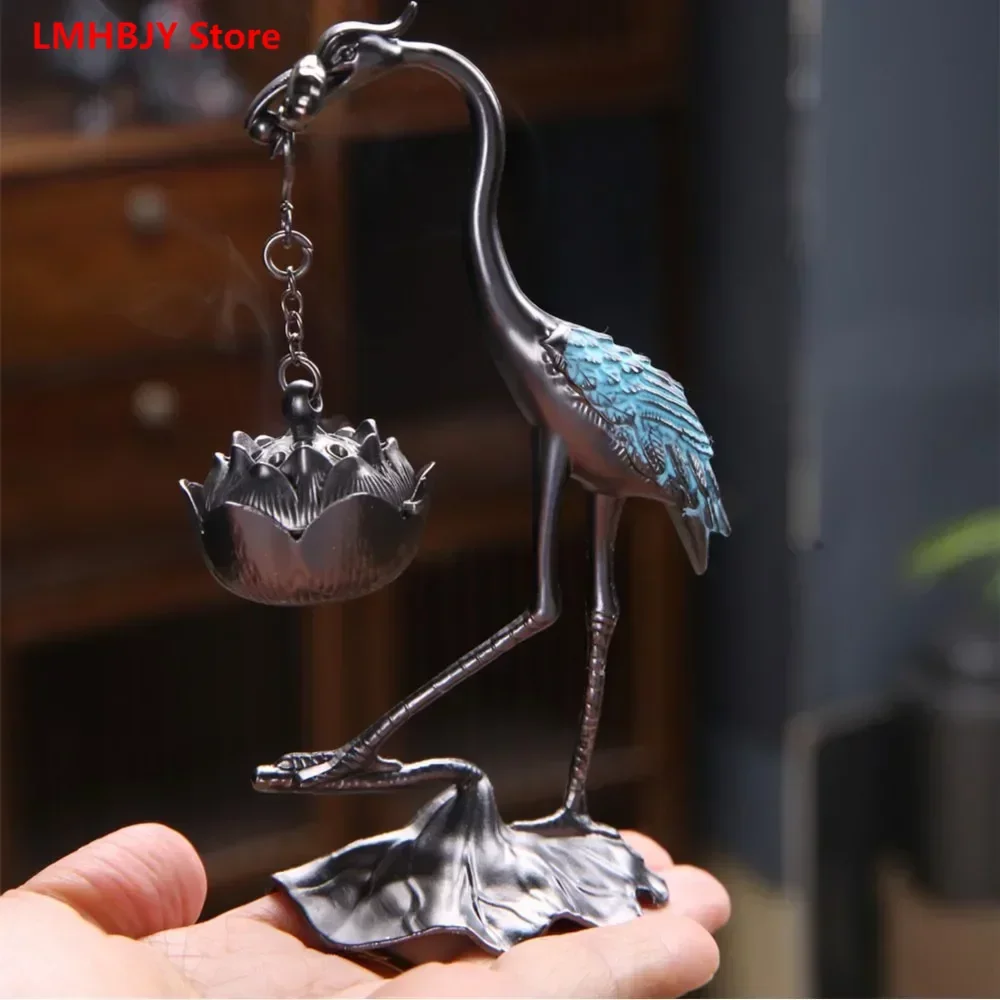 

LMHBJY Creative Home Little Crane Incense Burner Decoration Indoor Lotus Small Incense Burner Crane Aromatherapy Burner