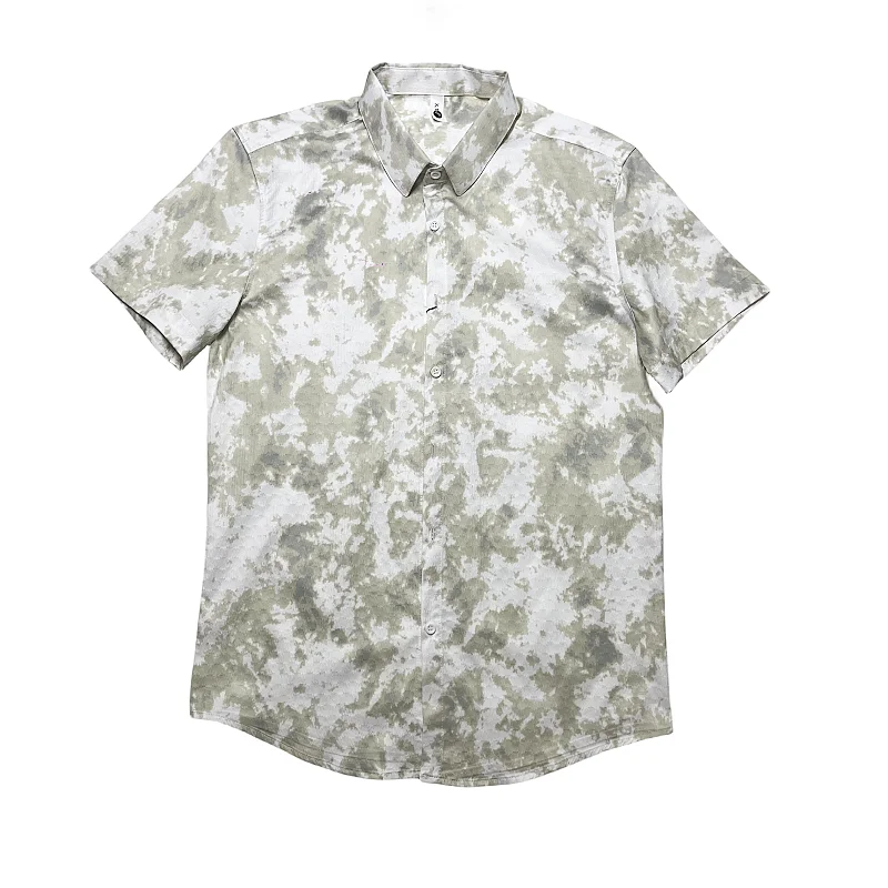 Hawaiian Shirt Summer Short Sleeve Shirts For Men Chinese Style Ink Printed Men's Shirt Dress Slim Fit Casual Blouse Homme 4XL