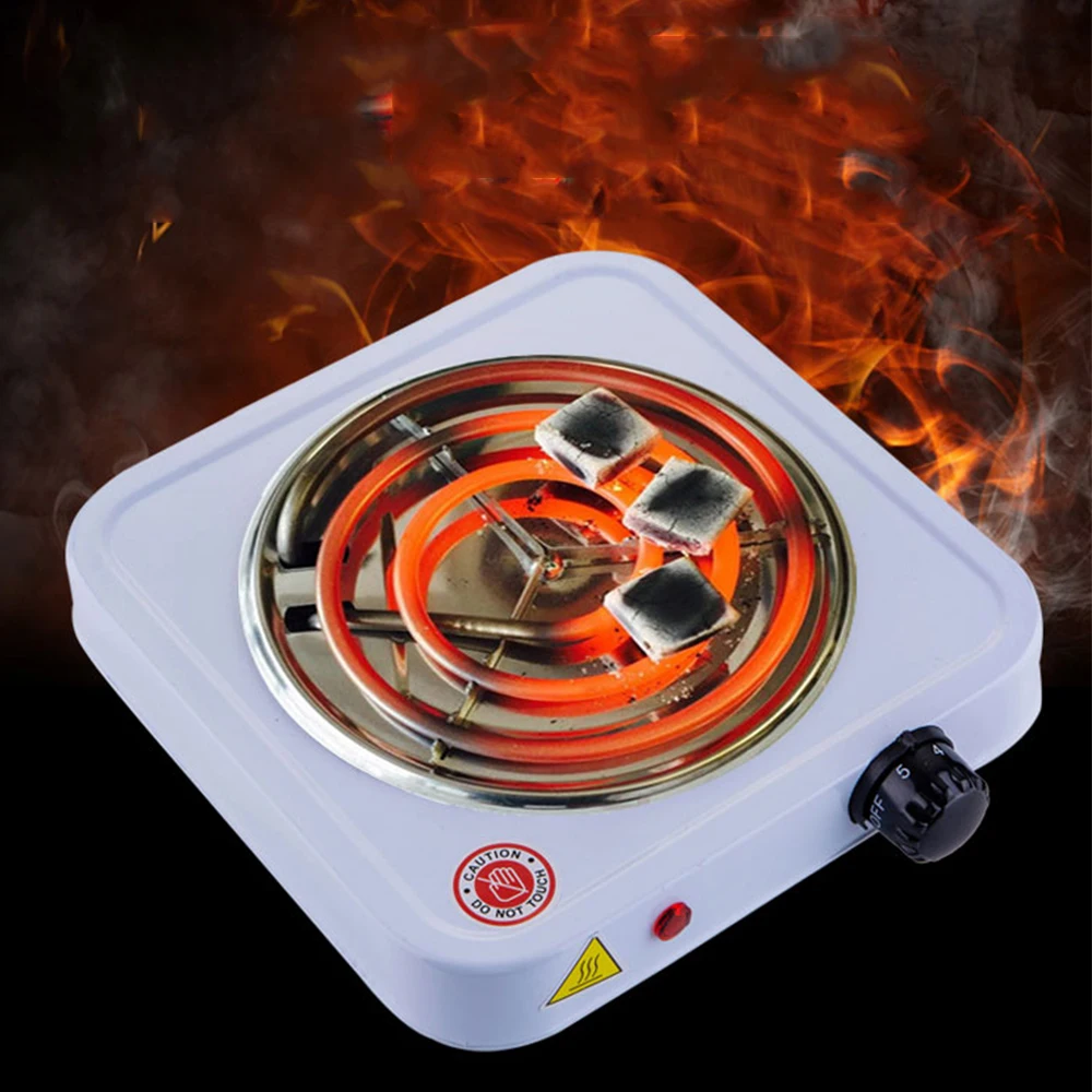 220V 1000W Single-head Electric Stove Kitchen Heating Furnace Burner Household Hot Plate Cooker Coffee Heater 5-Speed Thermostat 6