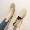 Spring and Autumn Flat Shoes Fashion Leisure Women's Flat Shoes Square Toe Knitting Elastic Comfortable Slip-on Boutique Shoes 1