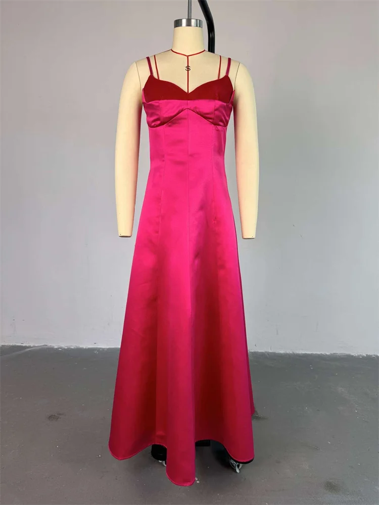 Wmstar Party Dresses Women Sexy Elegant V Neck Patchwork Sweet Slip Black Evening Dress Woman Wholesale Dropshipping New Style