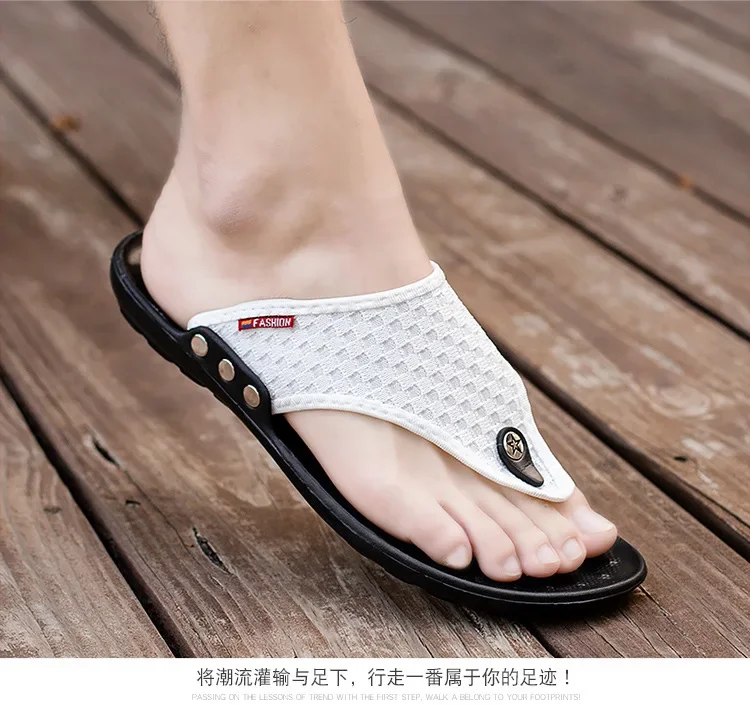 MAEDEF Slippers Summer Flip Flops for Men Beach Slippers Casual Sandals Comfortable Shoes Non-Slip Bathroom Shoes Men Slides