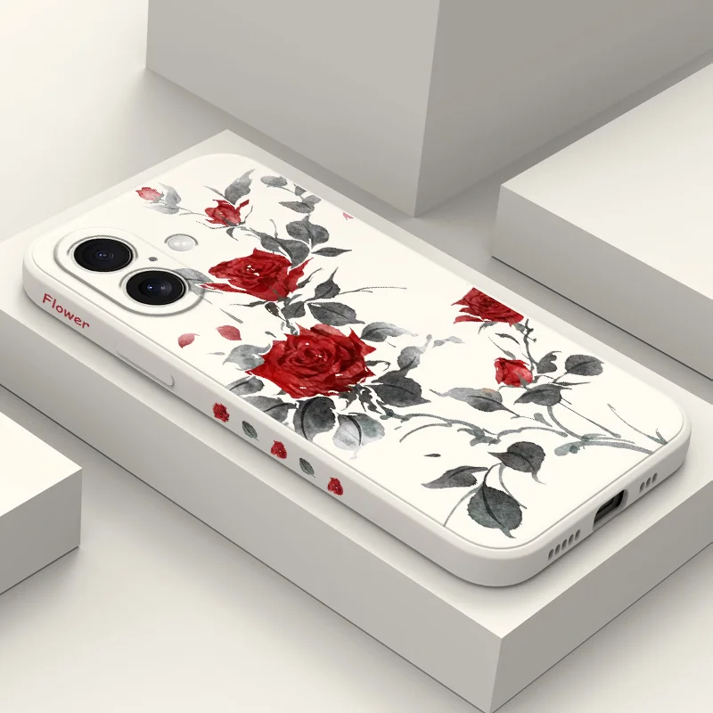 Elegant Graceful Rose Silicone Phone Case Cover
