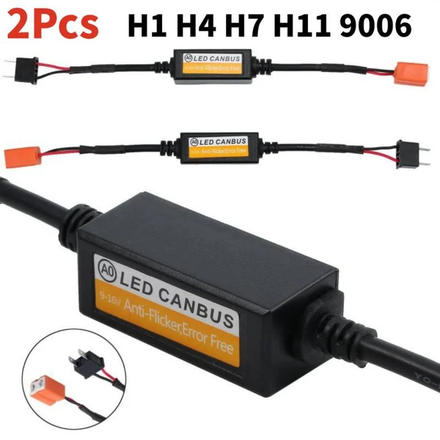 2x H8/H9/H11 LED Headlight Canbus Wiring Error Free Resistor Canceller  Decoder