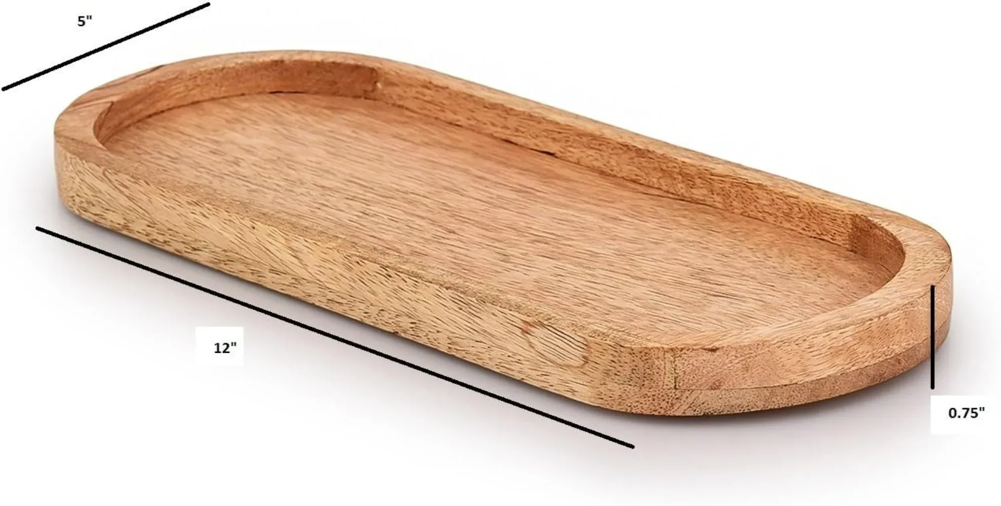 Oval Wooden Tea Tray Serving Table Plate Snacks Food Dish for Tray Fruit Dishes Saucer Dessert Serving Storage Tray 4