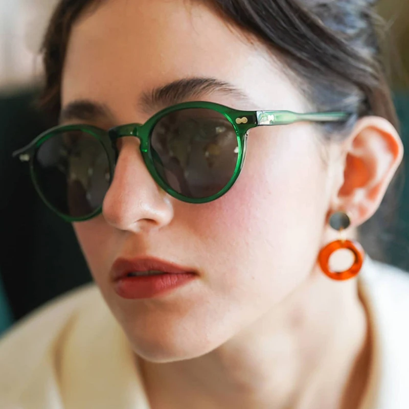 Vintage-Style Unisex Polarized Round Sunglasses - Fashionable Retro Eyewear