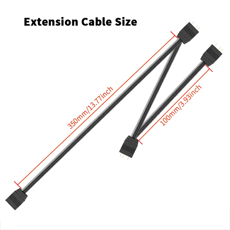 TEUCER LC-S50R ARGB 5V 3PIN to SATA Interface Extension Cable Light Controller w