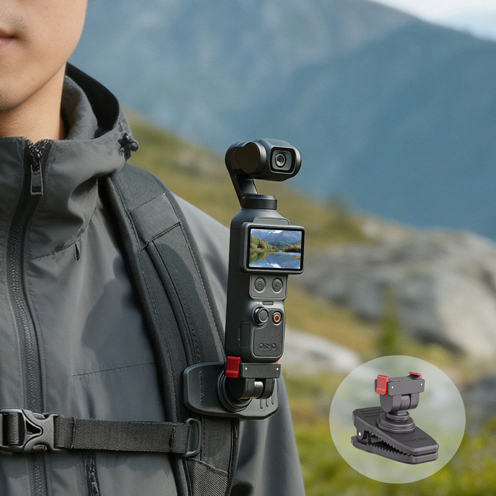 자석식 퀵 릴리스 백팩 클립 조절 가능한 악어 클립 스탠드 액세서리 DJI 오..