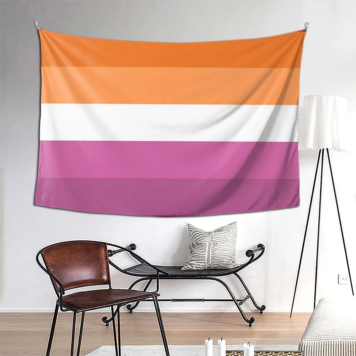 

New Lesbian Flag Expanded Tapestry Art Wall Hanging Aesthetic Home Decor Tapestries for Living Room Bedroom Dorm Room