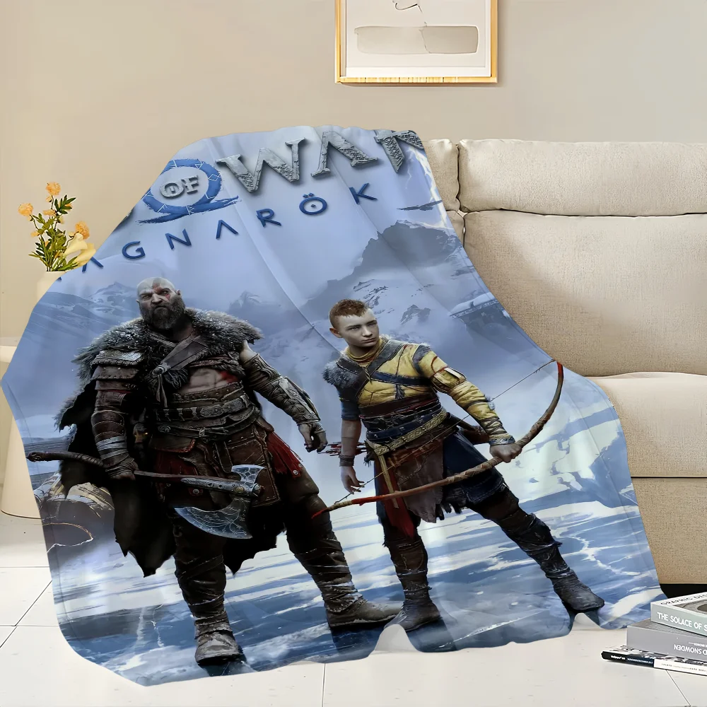 GAME G-God of War Ragnaroks Blanket Skin friendly comfort warm soft plush blanket suitable sofa living room office bedroom 4
