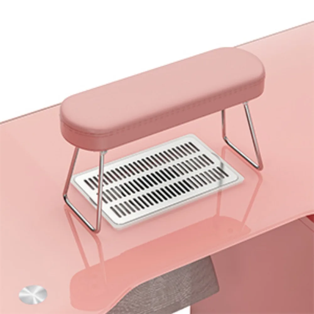 Description Picture 4 of itemPaddie Manicure Table with Glass Top, Foldable Arm Rest, Lockable Wheels, Storage Drawers for Nail Tech