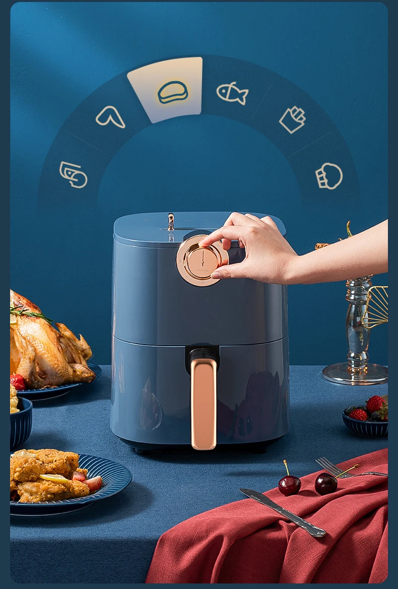 Freidora de aire eléctrica multifunción para el hogar, máquina de patatas  fritas sin aceite, 4L, 110V-240V - AliExpress