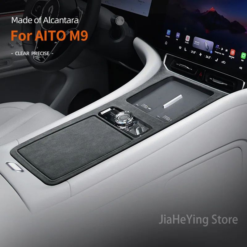 for-aito-m9-alcantara-suede-central-control-gear-shift-panel-frame-interior-decoration-sticker-modification-car-accessories