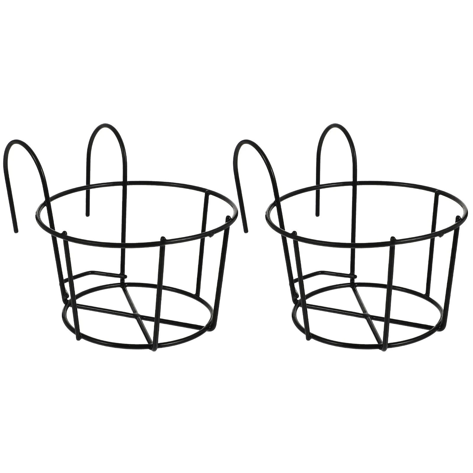 

2Pcs Bonsai Hanging Planter Flowerpot Holder Iron Art Handrail Flowerpot Bracket Balcony Railing Fence Pot Hooks garden decorate