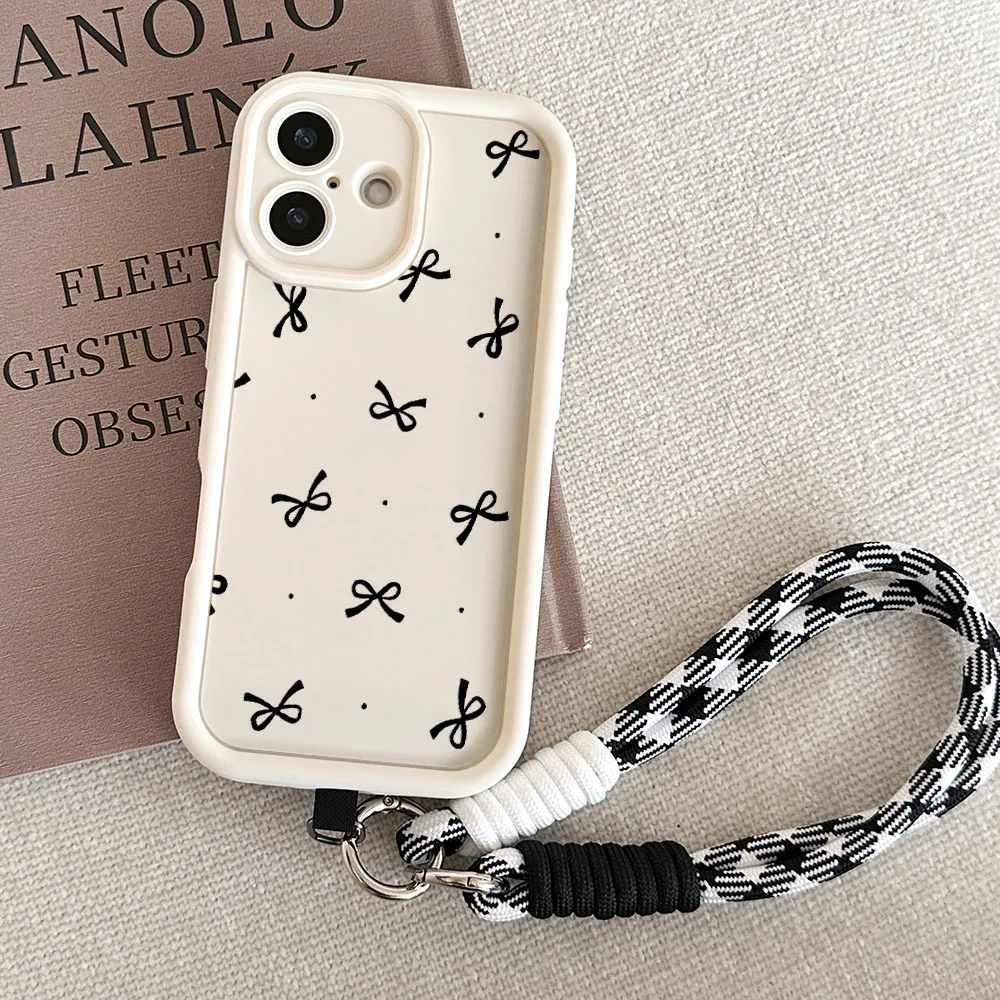Funny Bowknot Wrist Chain Lanyard Phone Case