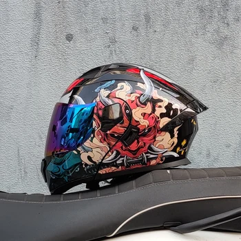 ORZ Unisex Motorcycle Helmet DOT Certification Double Lens Cross Section Helmet Safety Modular Flip Helm Helmet With Visor 1