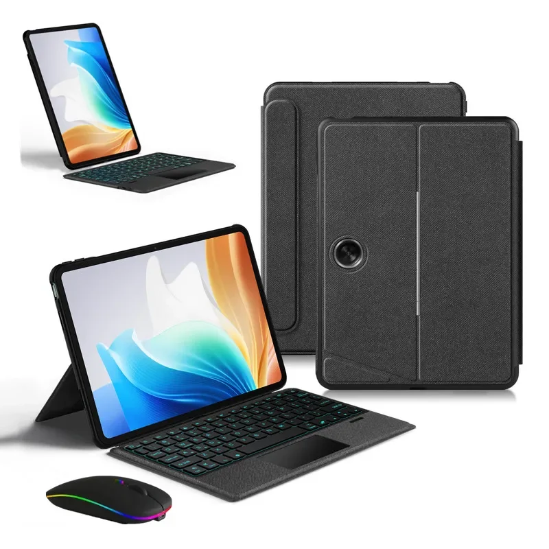 Backlit Trackpad Split Cover para Oppo Pad go Teclado sem Fio Tablet Case Oppo Pad Air Teclado Oppo Pad Neo 11.4